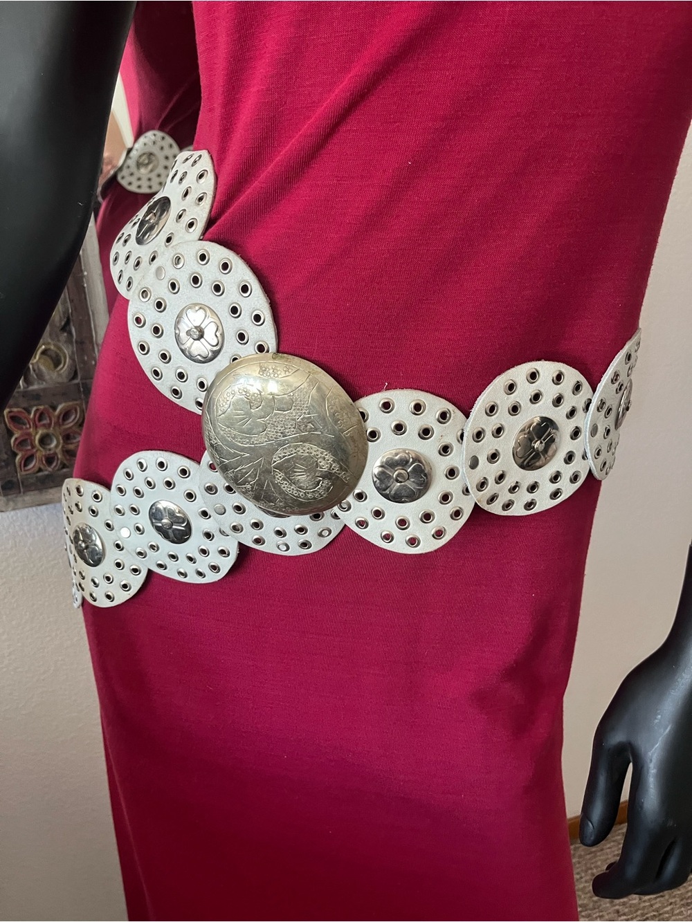 Vintage white BoHo cowgirl belt
